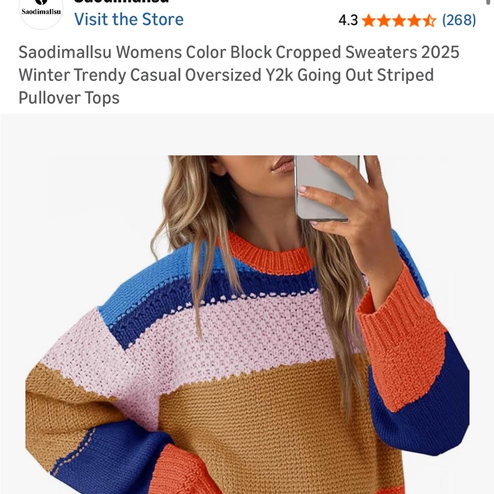 Colorblock Crewneck Sweater - Multicolor - Picture 4 of 5